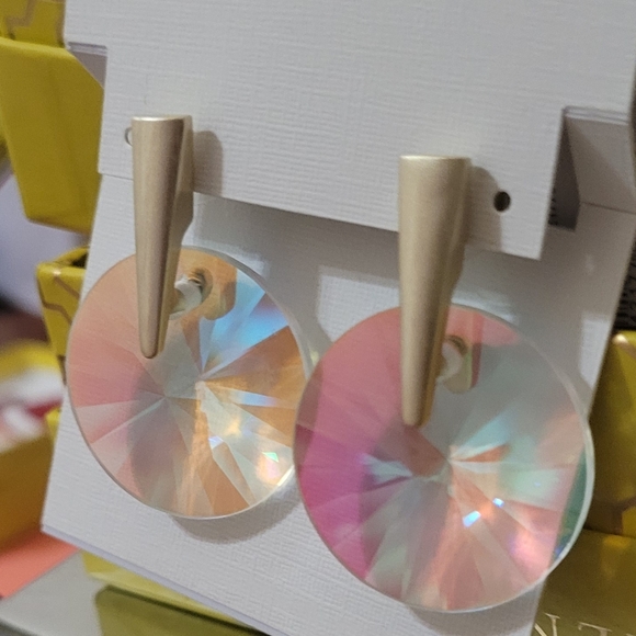 Kendra Scott Dichroic Jolie Earrings Beautiful Faceted Stones - Picture 8 of 15